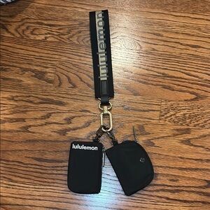 Lululemon Gold & Black Dual Pouch Wristlet